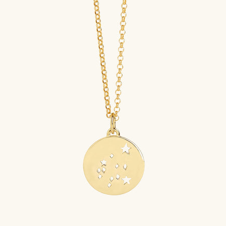 Aquarius Star Sign Necklace Gold